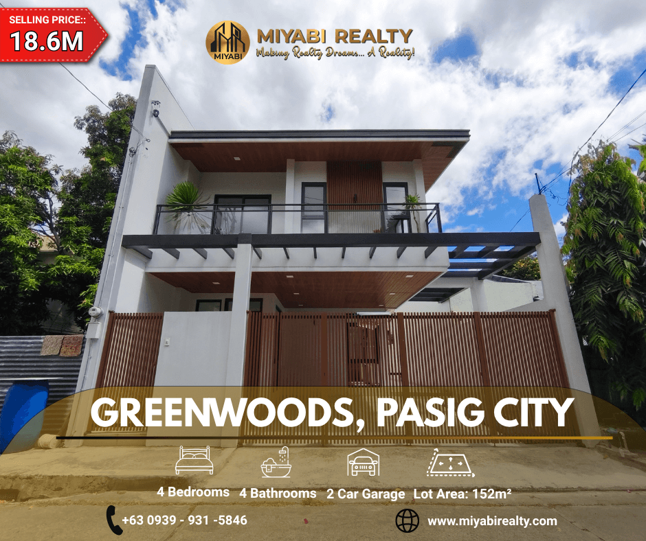 18.6M Brand New 2 Storey House & Lot For Sale in Greenwooods Pasig Near Ortigas Center - LSS