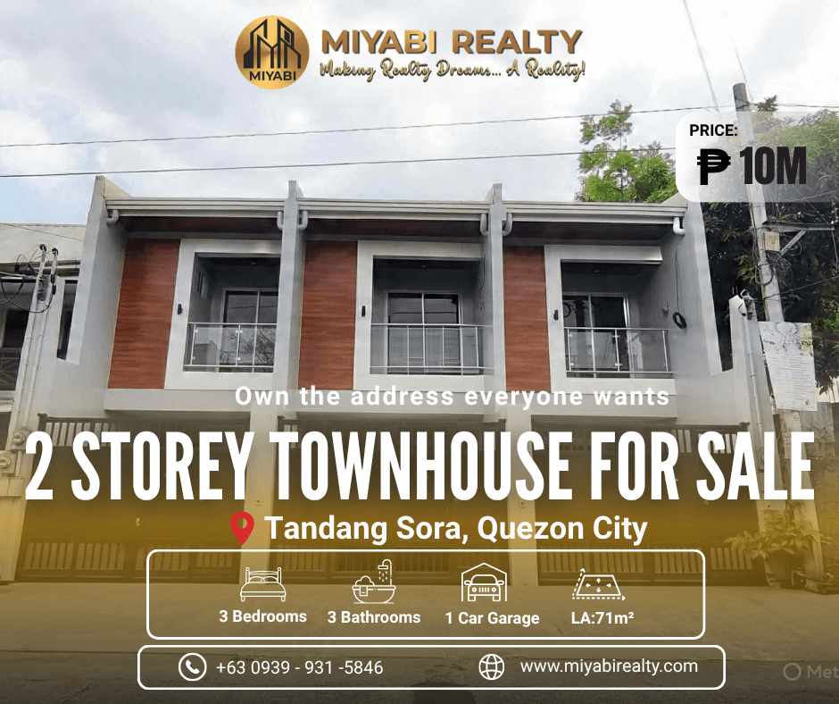 Ready For Occupancy 10M Brand New 2 Storey Townhouse Near Banlat Rd For Sale in Tandang Sora Quezon City - LSS