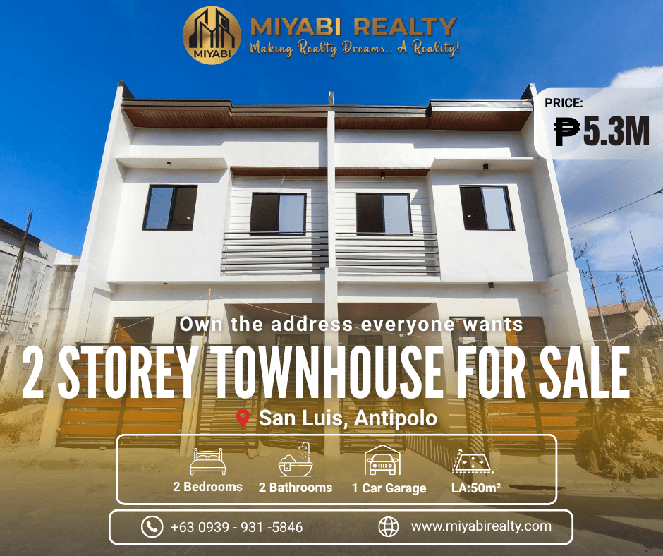 5.3M Brand New 2 Storey Townhouse in San Luis Antipolo Rizal For Sale - LSS