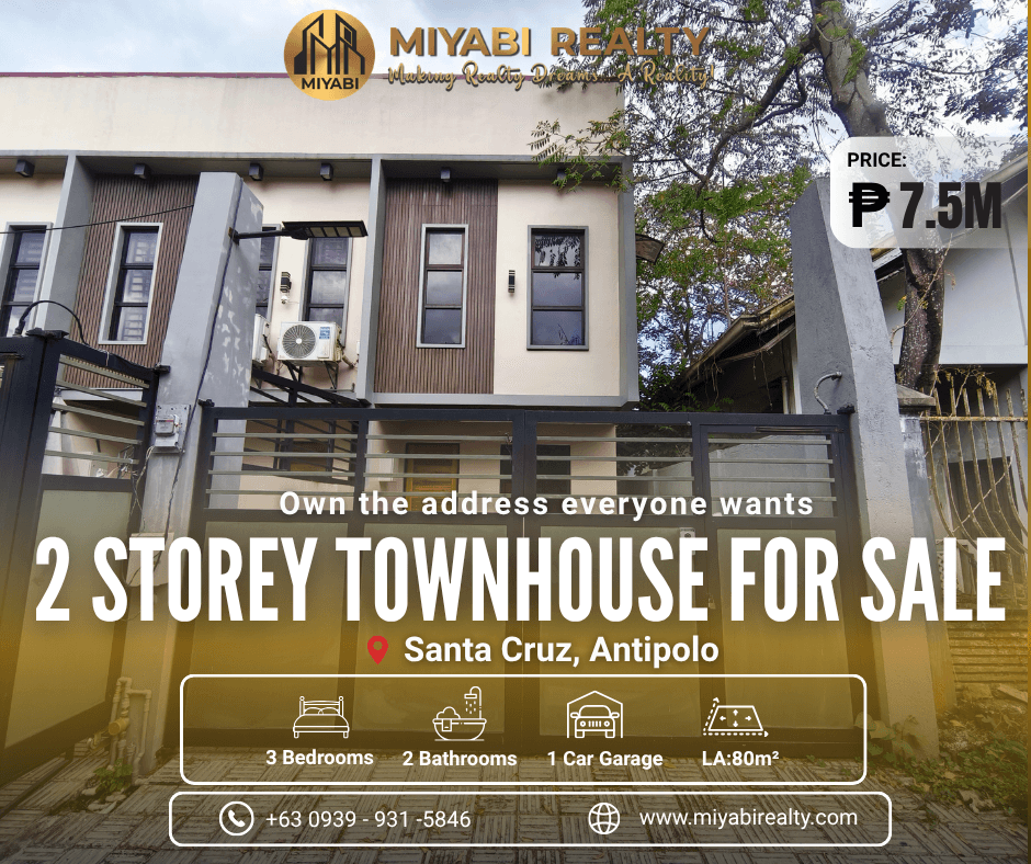 Brand New Ready For Occupancy  7.5M 2 Storey Townhouse with 3BR in Santa Cruz Antipolo For Sale - LSS