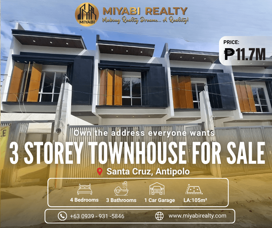 Brand New Ready For Occupancy  7.5M 2 Storey Townhouse with 3BR in Santa Cruz Antipolo For Sale - LSS