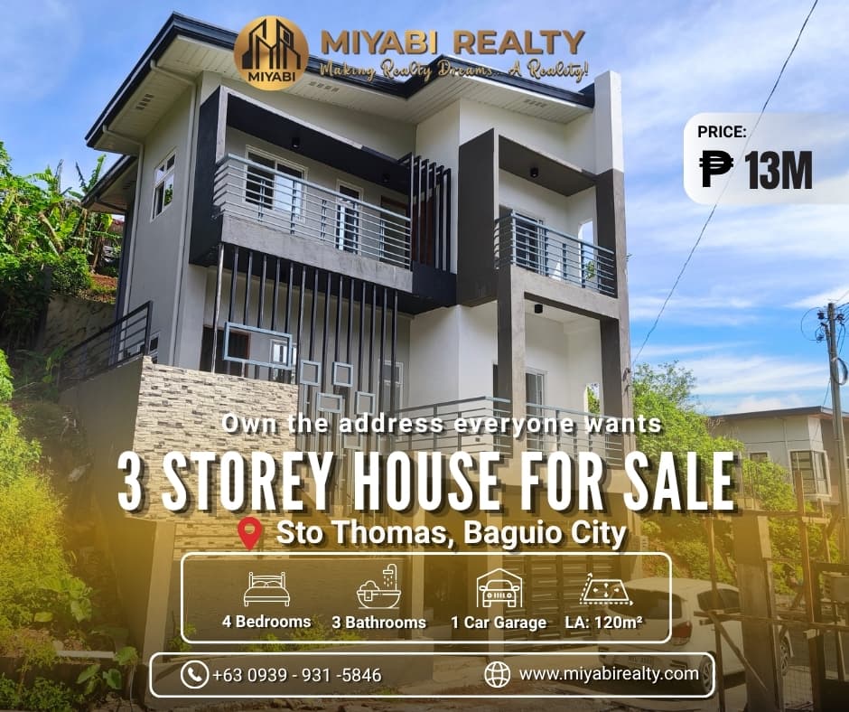 Ready For Occupancy 3 Storey House & Lot  For  Sale in Tuba Benguet Near Baguio City - LSS