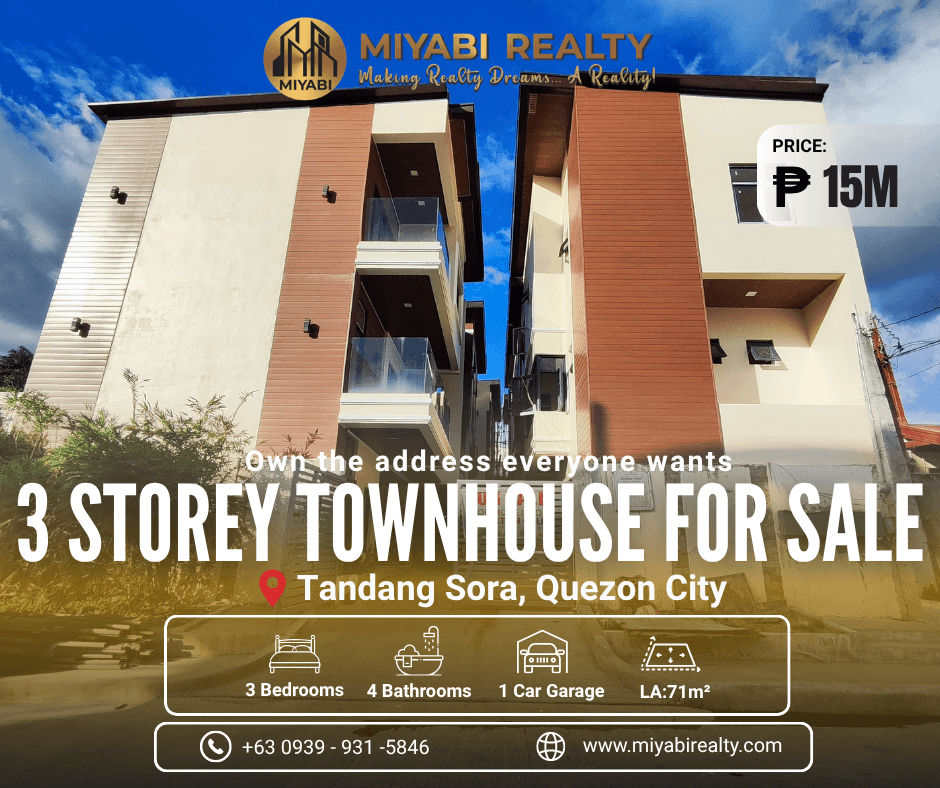 3BR 172sqm Townhouse for Sale in Quezon City