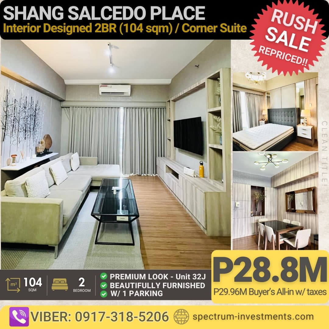 Shang Salcedo Place | 2BR 104sqm Condo for Sale in Makati City