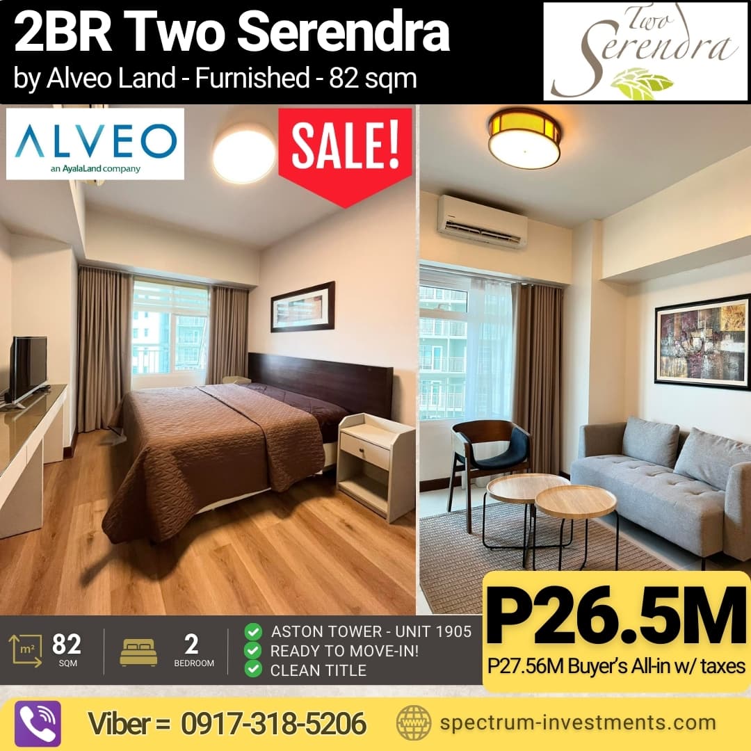 The Aston At Two Serendra | 2BR 82sqm Condo for Sale in Taguig