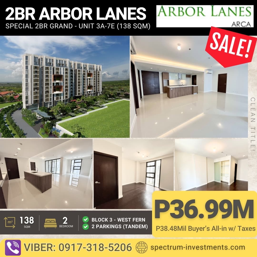 Arbor Lanes Arca South | 2BR 138sqm Condo for Sale