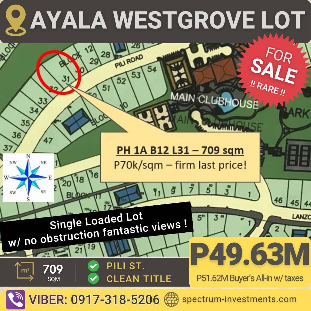 ✳️ Rare Ayala Westgrove Lot Ph1A B12 L31 for sale