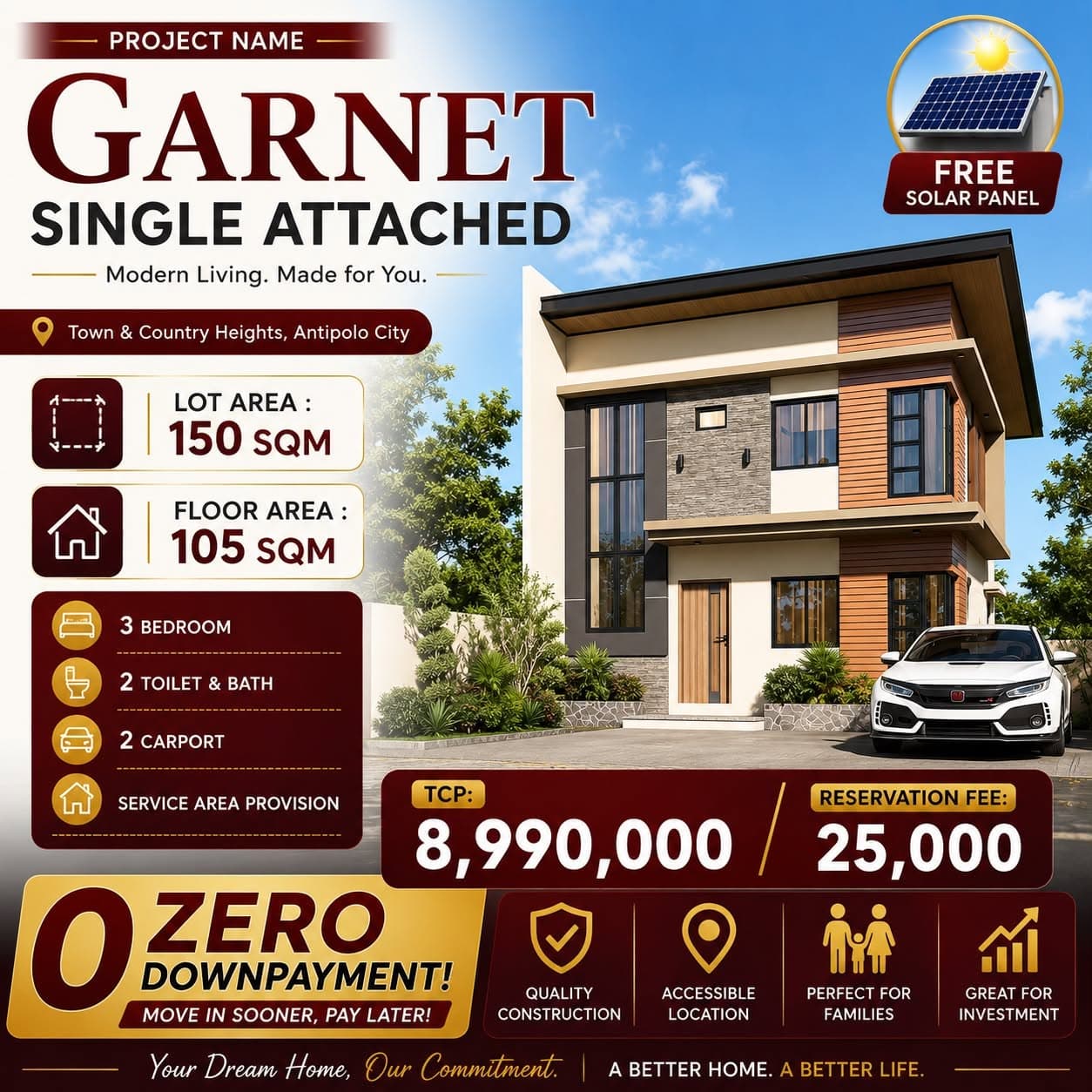 Brand New 8.9M 2 Storey House & lot with Zero Downpayment For Sale in San Luis Antipolo - LSS