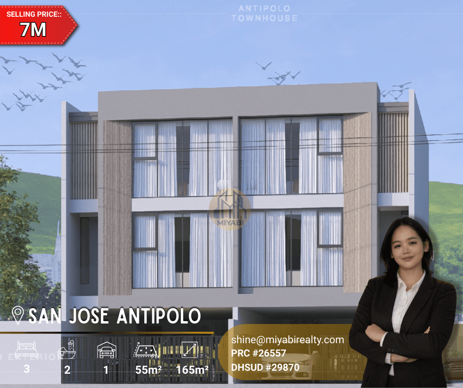 Brand New 7M 3 Storey Townhouse in San Jose Antipolo Near Shopwise Antipolo - LSS