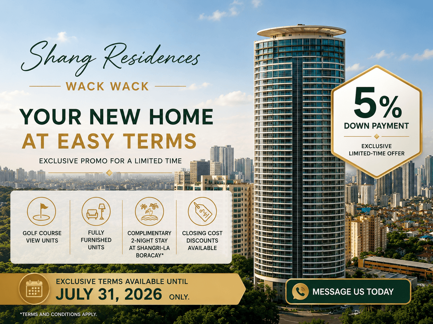 Shang Residences at Wack Wack | 2BR 154.7sqm Condo for Sale in Mandaluyong City
