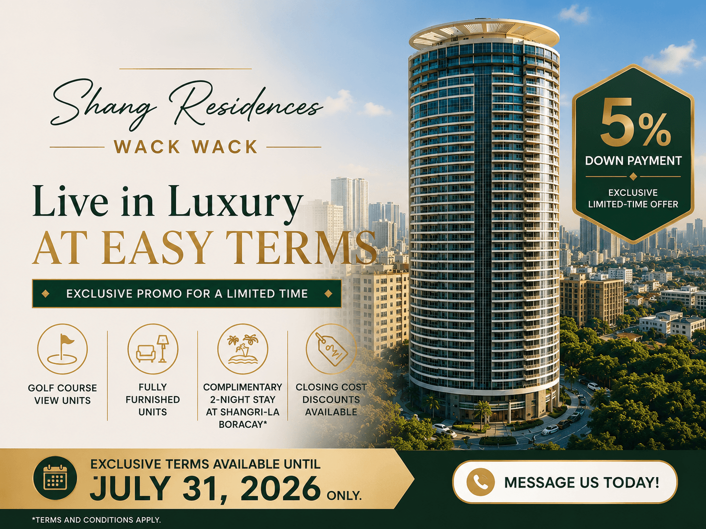 Shang Residences at Wack Wack | 2BR 154.71sqm Condo for Sale in Mandaluyong City