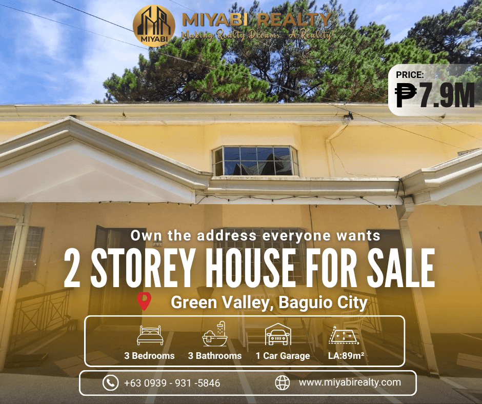 7.9M Ready For Occupancy 2 Storey Townhouse For Sale in Green Valley Baguio City - LSS