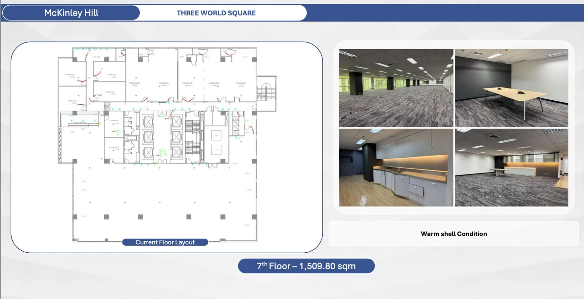 Three World Square | 1510sqm Office Space for Rent in Taguig City - Mckinley