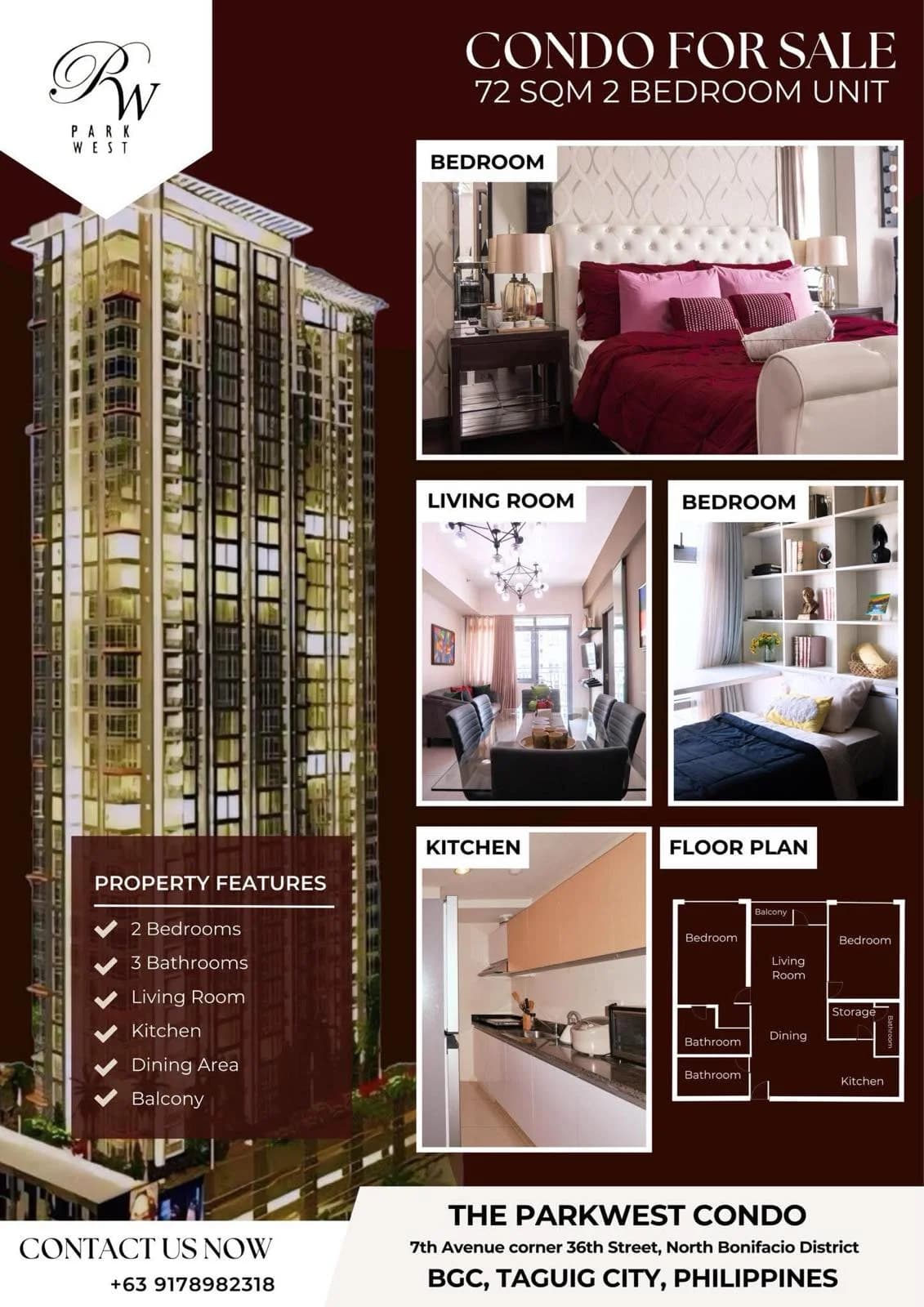 The Parkwest Condo | 2BR 72sqm Condo for Sale in Taguig City