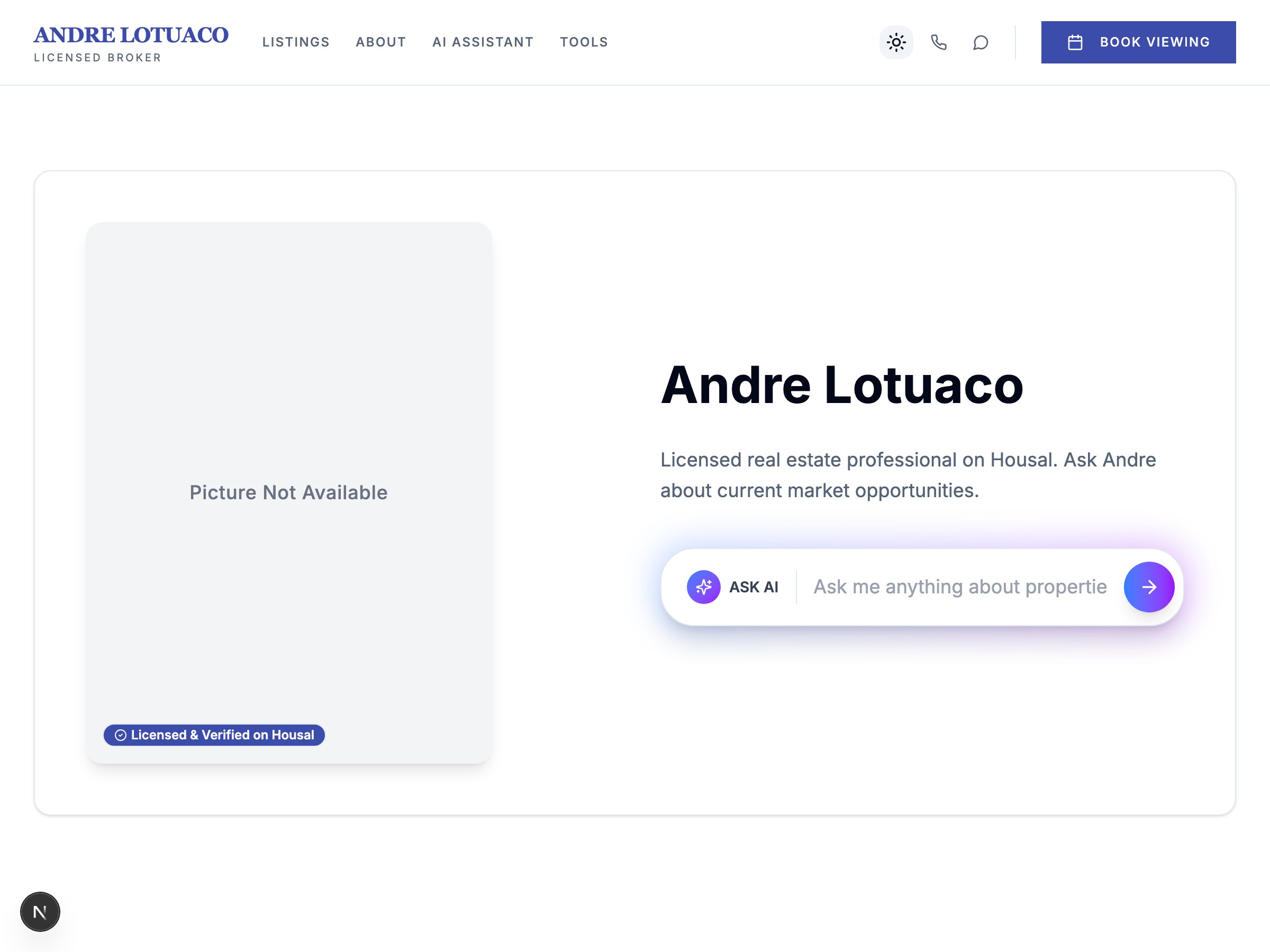 Andre Lotuaco — live AgentSpace profile on Housal