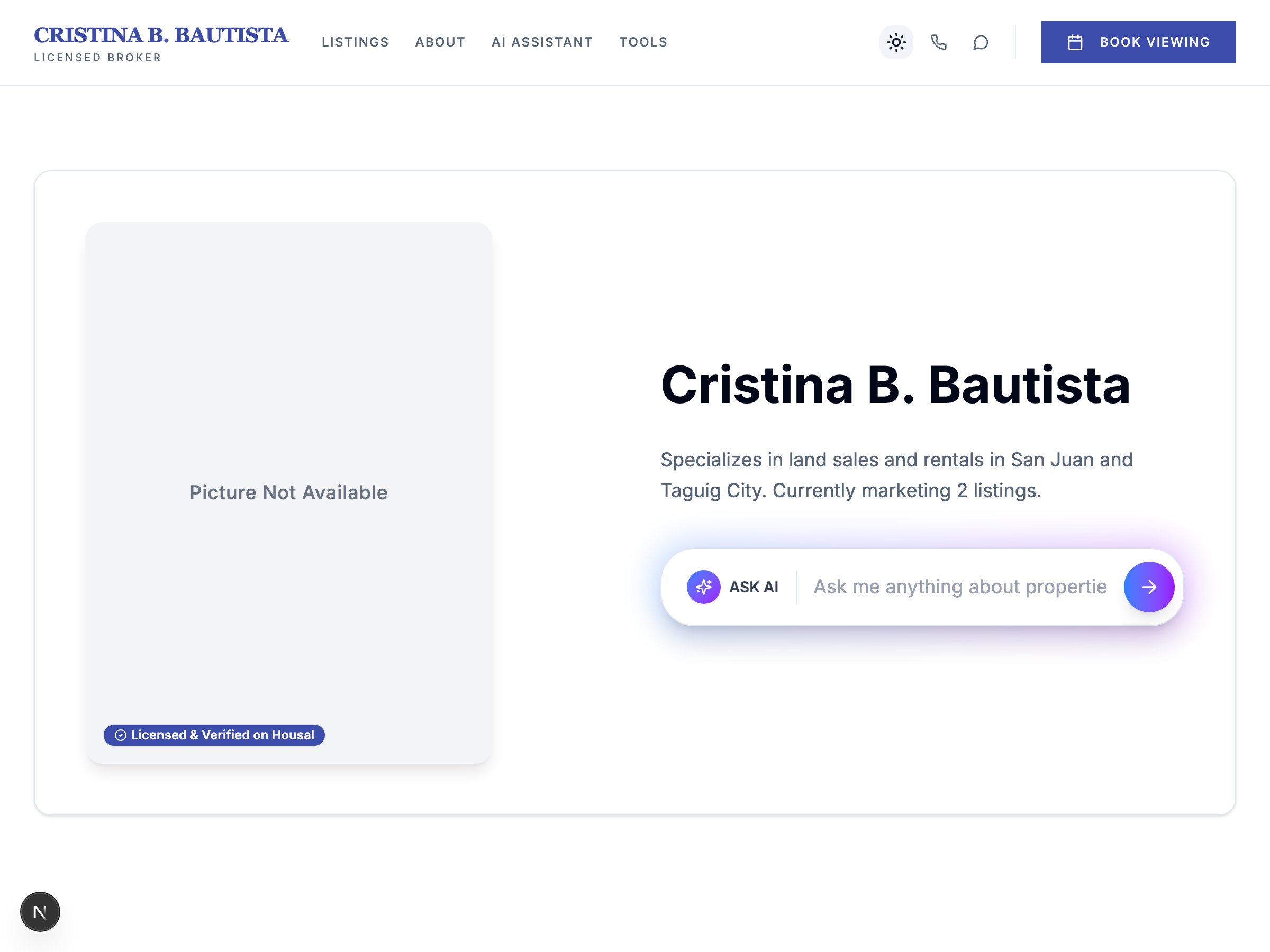 CBautista — live AgentSpace profile on Housal