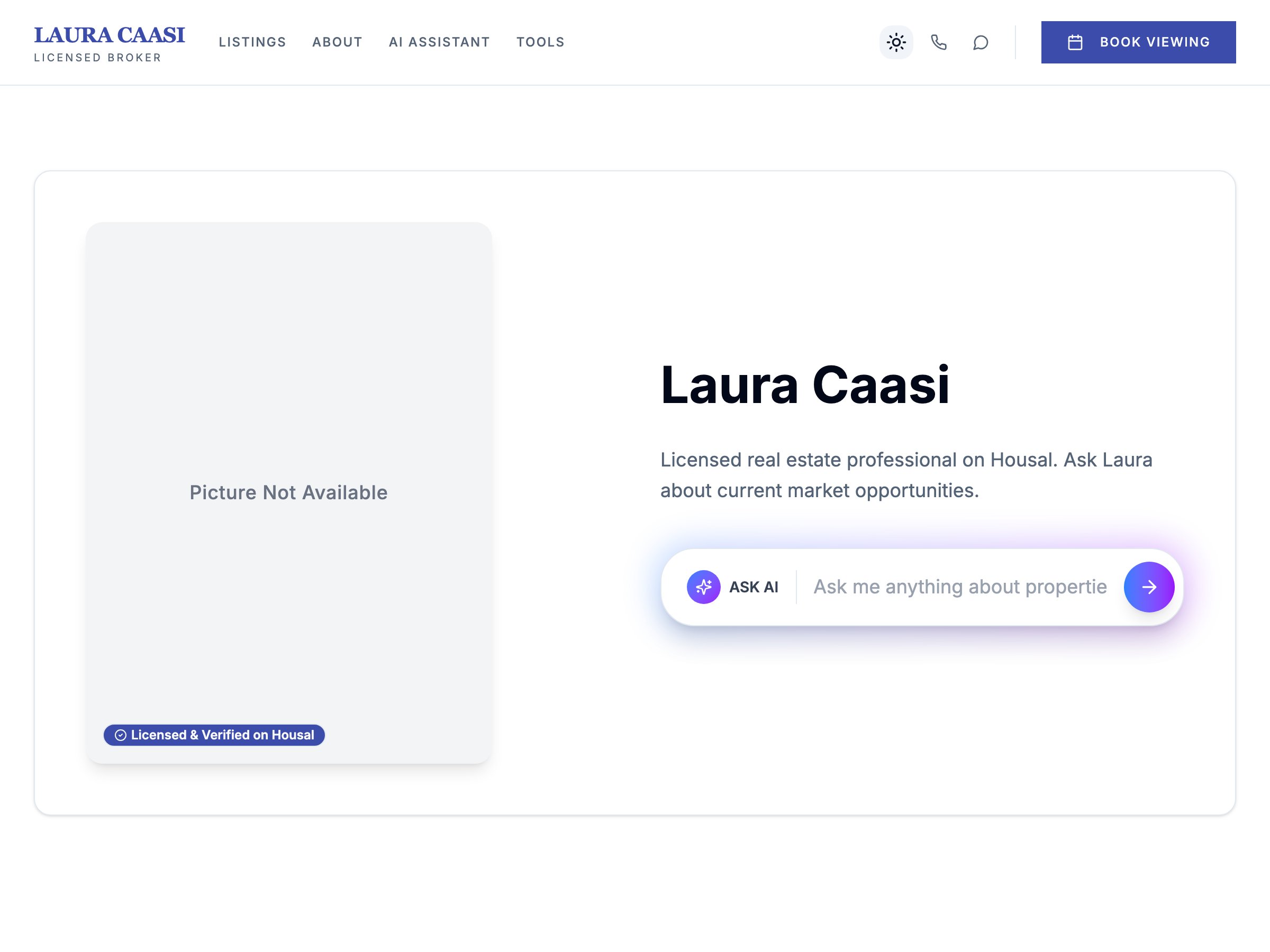Laura Caasi — live AgentSpace profile on Housal