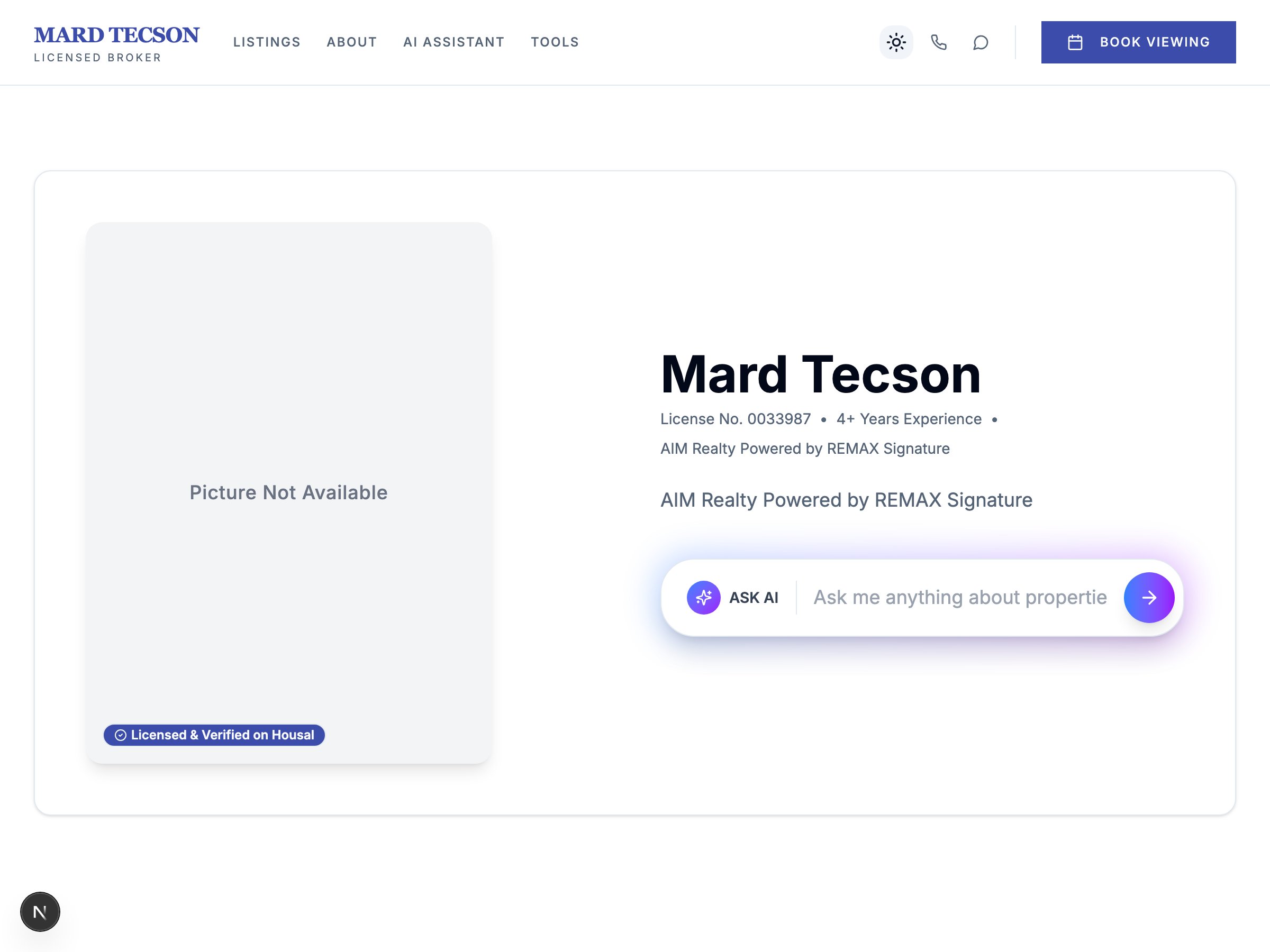 Mard Tecson — live AgentSpace profile on Housal