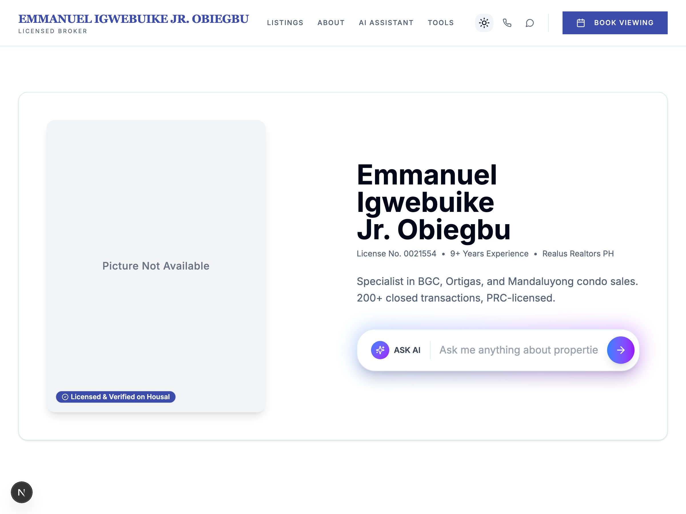 Realus Realtors — live AgentSpace profile on Housal