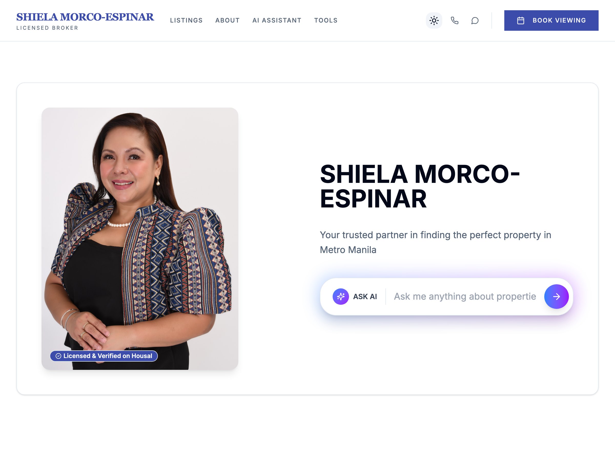 SHIELA MORCO-ESPINAR — live AgentSpace profile on Housal