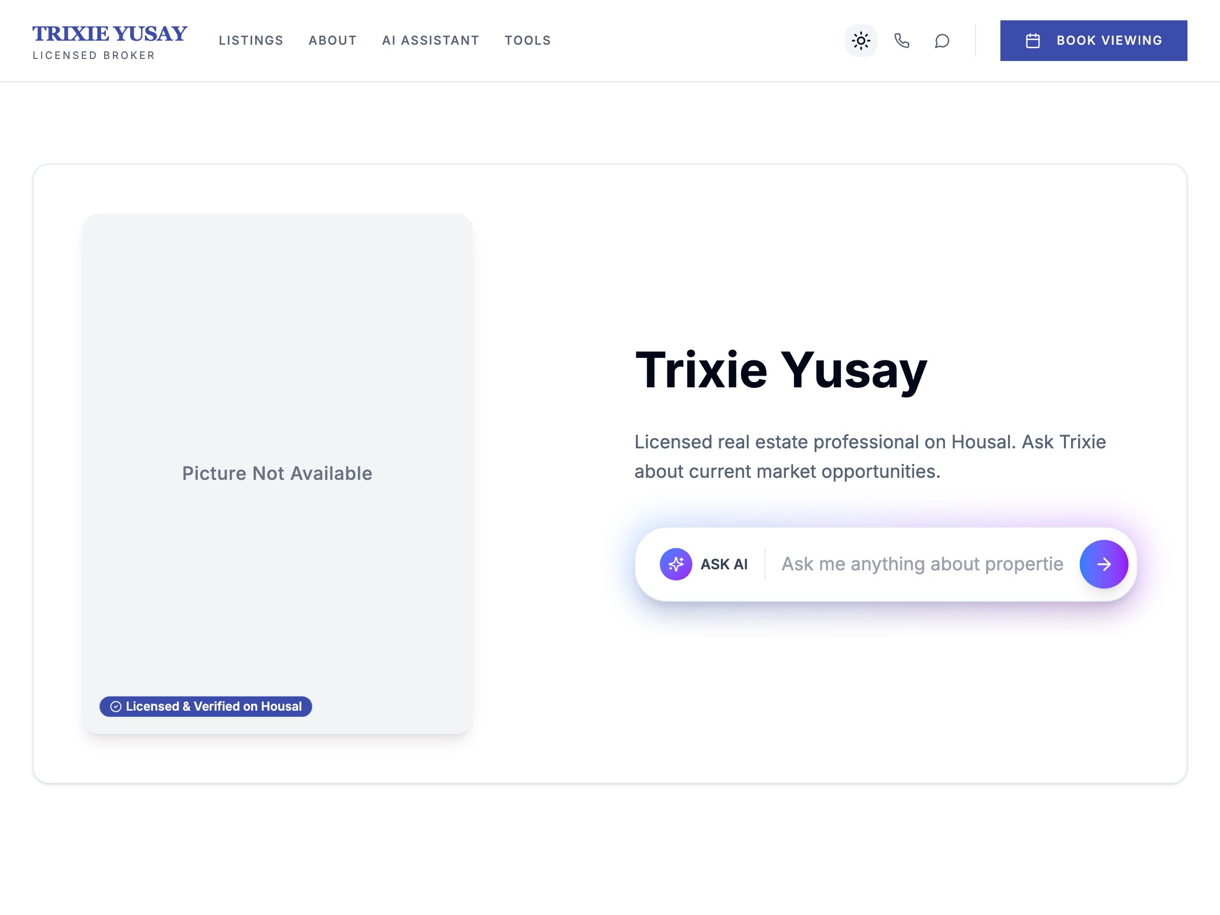 Trixie Yusay — live AgentSpace profile on Housal